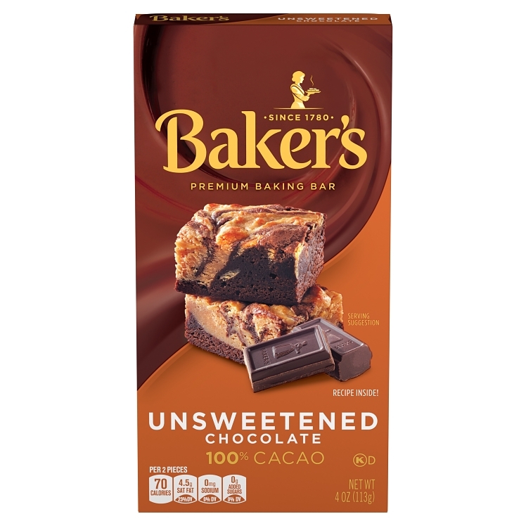 BAKERS CHOCOLATE BAR UNSWEETENED