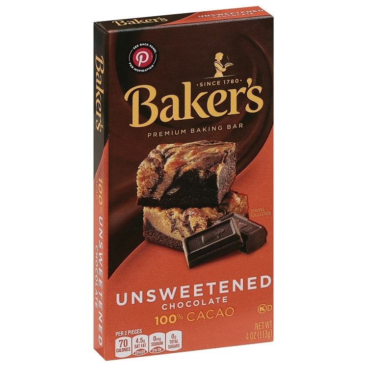 BAKERS CHOCOLATE BAR UNSWEETENED