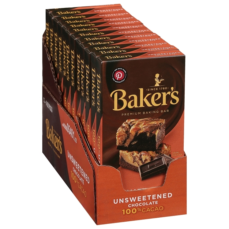 BAKERS CHOCOLATE BAR UNSWEETENED