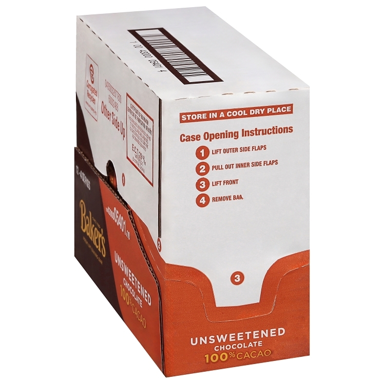 BAKERS CHOCOLATE BAR UNSWEETENED