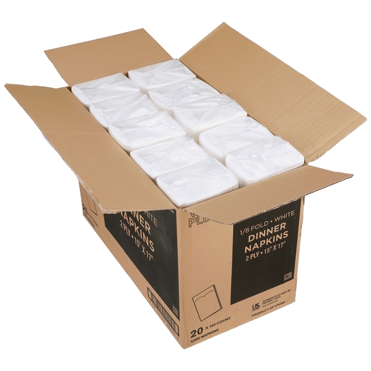 VALU PLUS DINNER NAPKIN WHITE 15X17 2 PLY