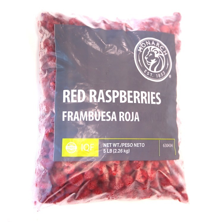 MONARCH FROZEN RED WHOLE IQF RASPBERRIES BAG