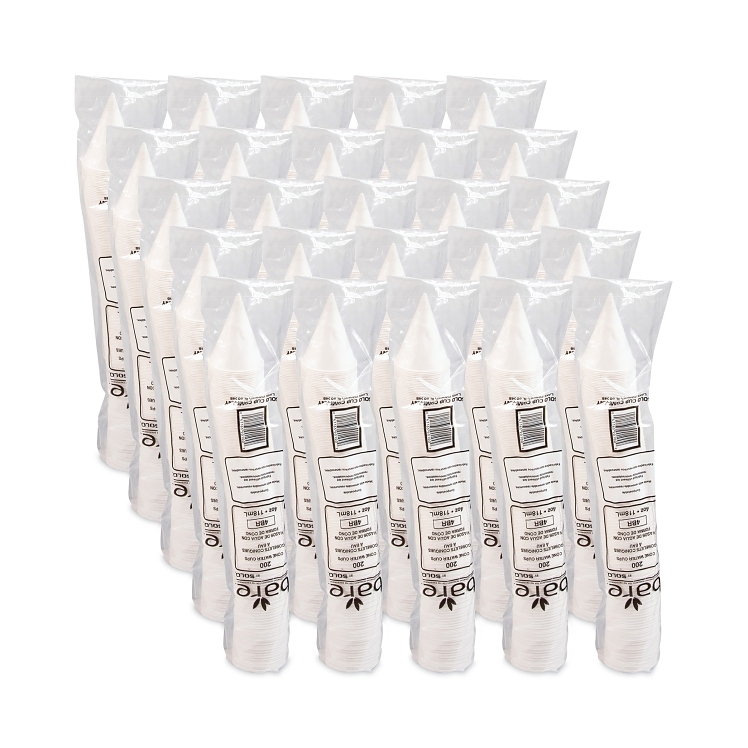 SOLO CUP BARE CONE ROLLED RIM WHITE 4 OZ ECO