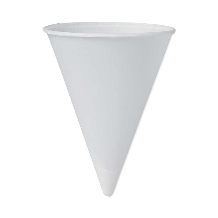 SOLO CUP BARE CONE ROLLED RIM WHITE 4 OZ ECO
