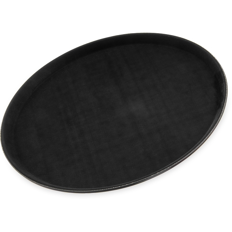 TRAY, SRVG 16  POLYP BLK RND