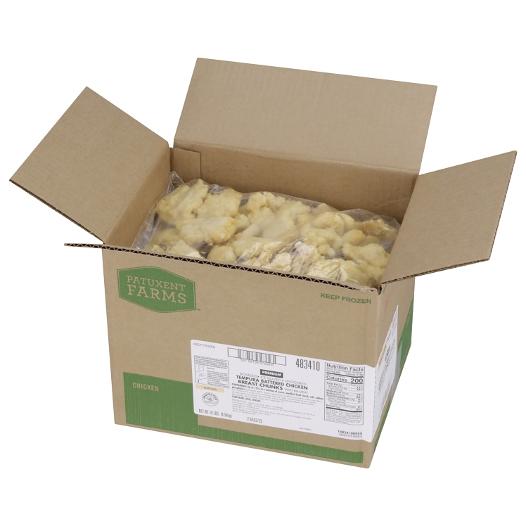 PATUXENT FARMS PREMIUM CHICKEN CHUNK RANDOM BATTERED TEMPURA
