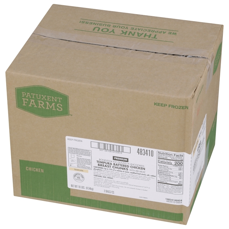 PATUXENT FARMS PREMIUM CHICKEN CHUNK RANDOM BATTERED TEMPURA