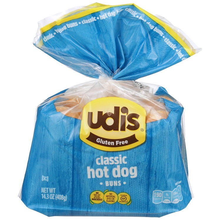 UDI'S CLASSIC HOT DOG BUN GLUTEN FREE 6/6/2.2OZ FROZEN