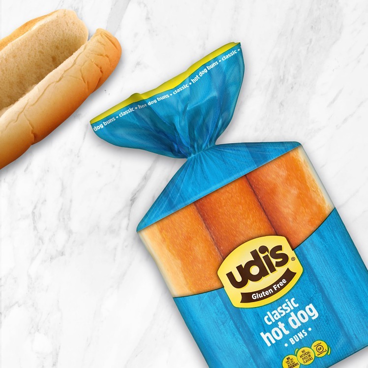 UDI'S CLASSIC HOT DOG BUN GLUTEN FREE 6/6/2.2OZ FROZEN