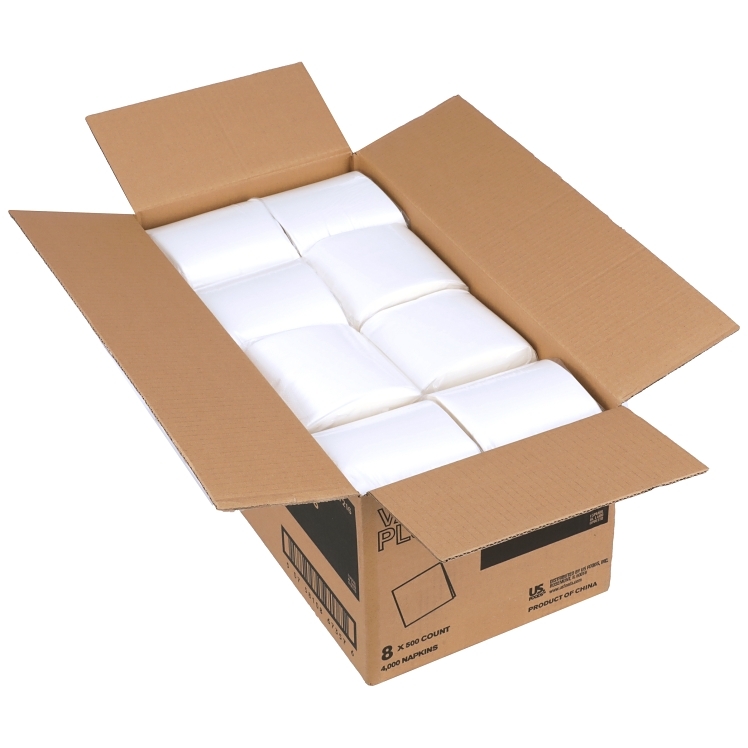 VALU PLUS 9.5 X 9.5 1 PLY WHITE BEVERAGE NAPKIN