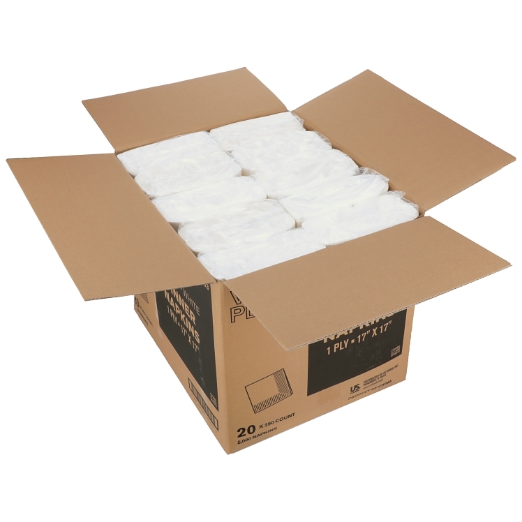 VALU PLUS NAPKIN DINNER WHITE 17X17 1 PLY