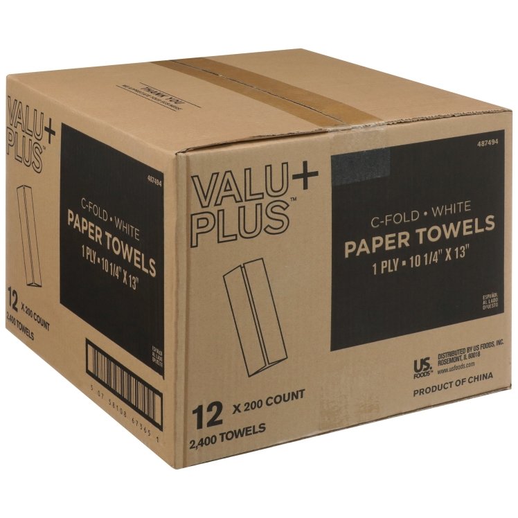 VALU PLUS TOWEL, PAPER 10.25X13 INCH FOLDED WHITE