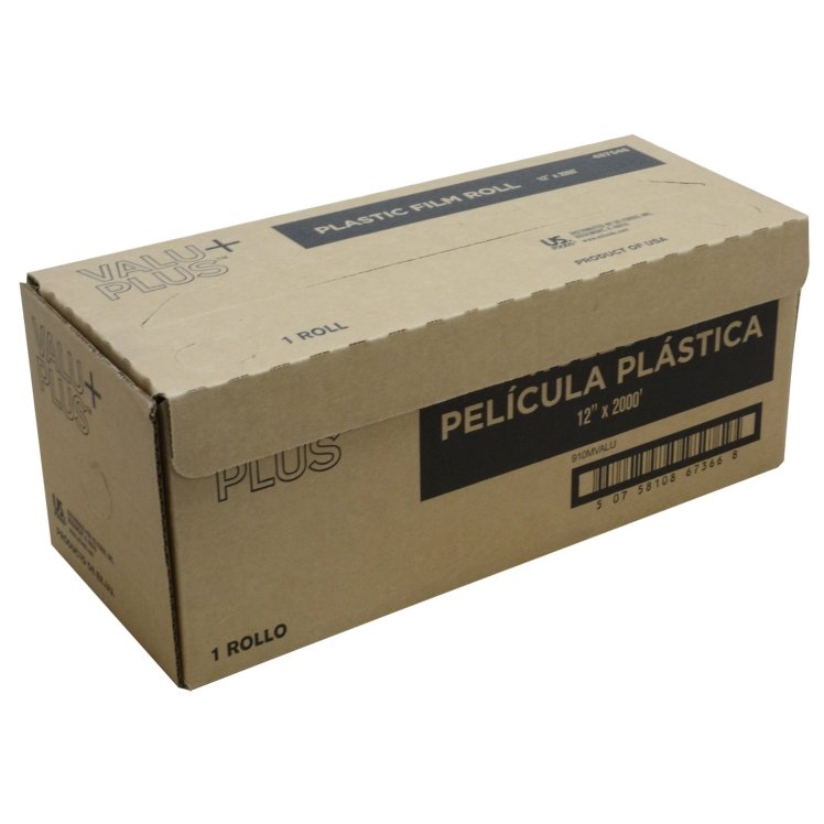 VALU PLUS FILM 12 INCHES X 2000 FEET PLASTIC ROLL CUTTER