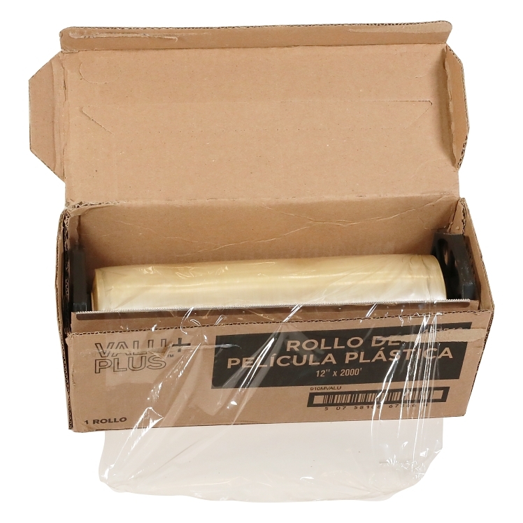 VALU PLUS FILM 12 INCHES X 2000 FEET PLASTIC ROLL CUTTER