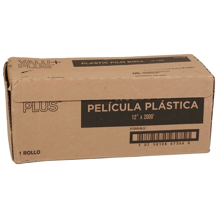 VALU PLUS FILM 12 INCHES X 2000 FEET PLASTIC ROLL CUTTER