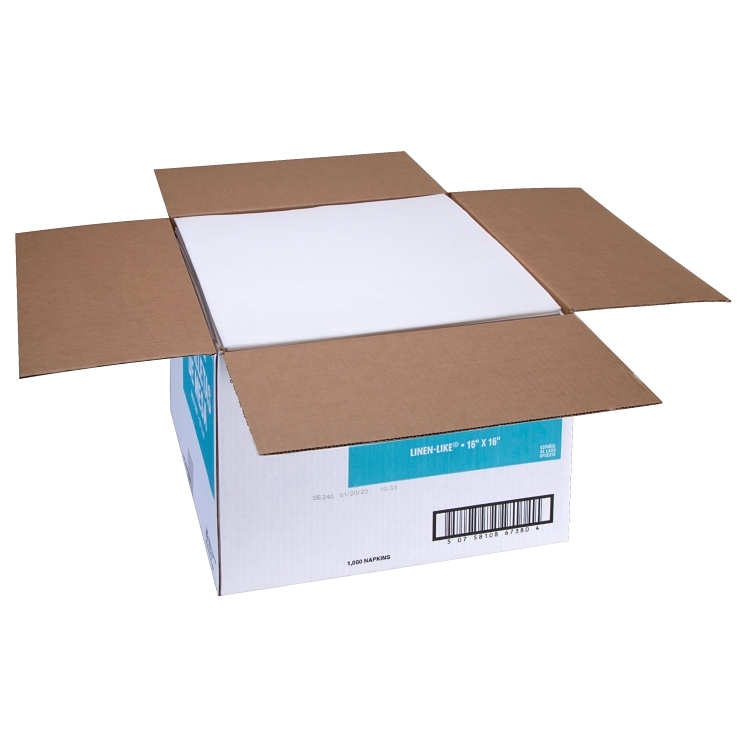 MONOGRAM 16X16 IN FLAT PACK WHITE LINEN LIKE DINNER NAPKINS