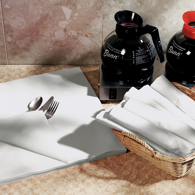 MONOGRAM 16X16 IN FLAT PACK WHITE LINEN LIKE DINNER NAPKINS