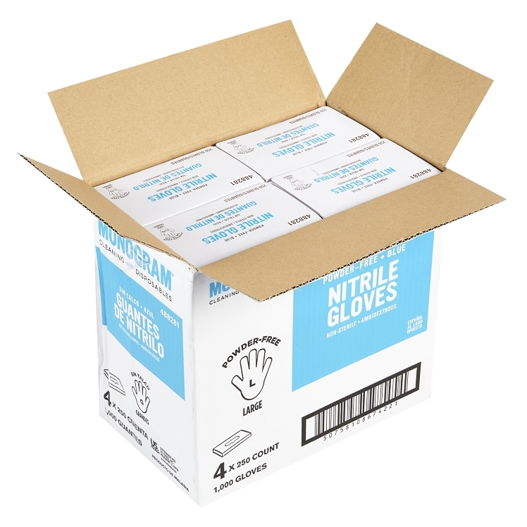 MONOGRAM LARGE POWDER FREE BLUE NITRILE GLOVES