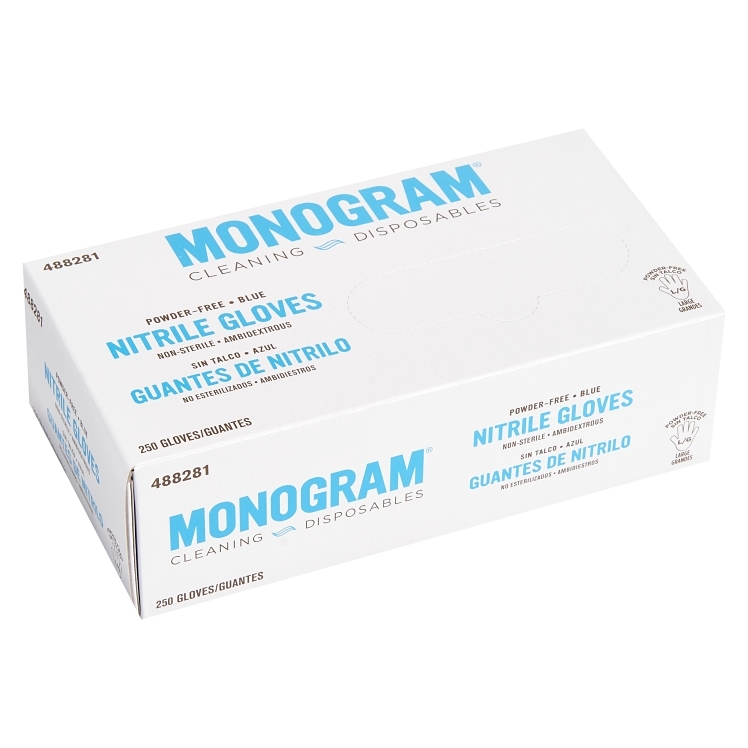 MONOGRAM LARGE POWDER FREE BLUE NITRILE GLOVES
