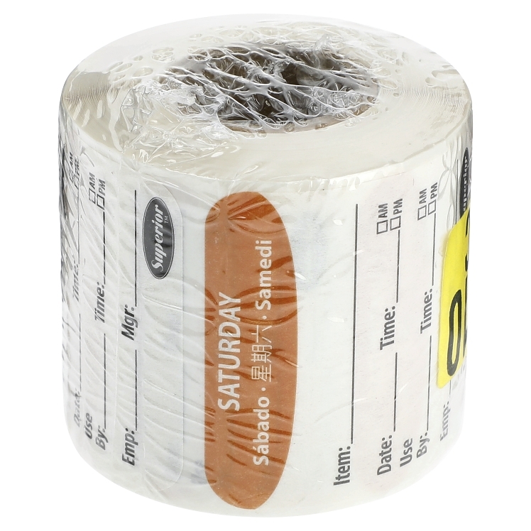 SUPERIOR PRODUCTS 2X2 250 DISPOSABLE MULTILINGUAL SATURDAY LABELS
