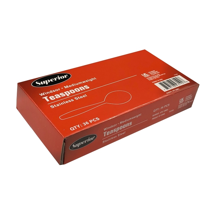 SUPERIOR / CES TEA SPOON, WINDSOR STAINLESS STEEL MEDIUM WEIGHT