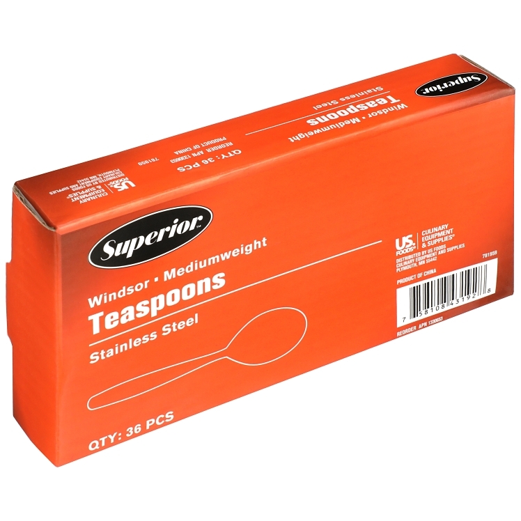 SUPERIOR / CES TEA SPOON, WINDSOR STAINLESS STEEL MEDIUM WEIGHT