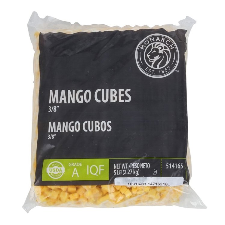 MONARCH MANGO CUBE 3/8 INCH IQF