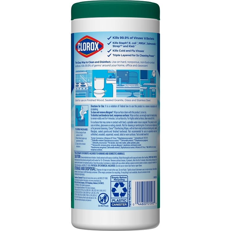 CLOROX 7X8 NON WOVEN ALL-PURPOSE DISINFECTING WIPES