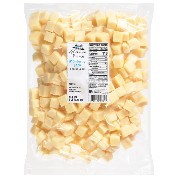 GLENVIEW FARMS MONTEREY JACK CHEESE CUBED .75 INCH