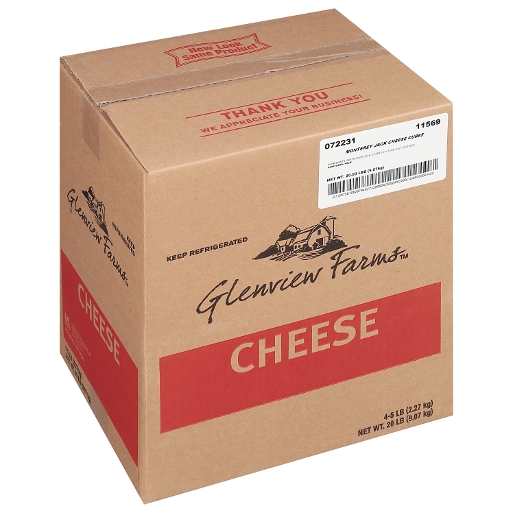GLENVIEW FARMS MONTEREY JACK CHEESE CUBED .75 INCH