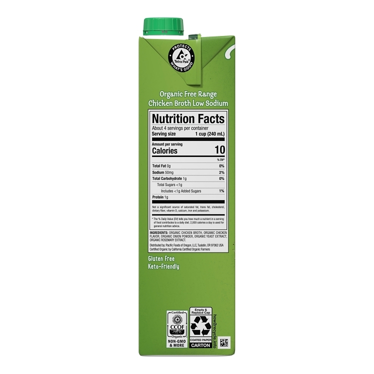 PACIFIC NATURAL FOODS ORGANIC LOW SODIUM CHICKEN BROTH