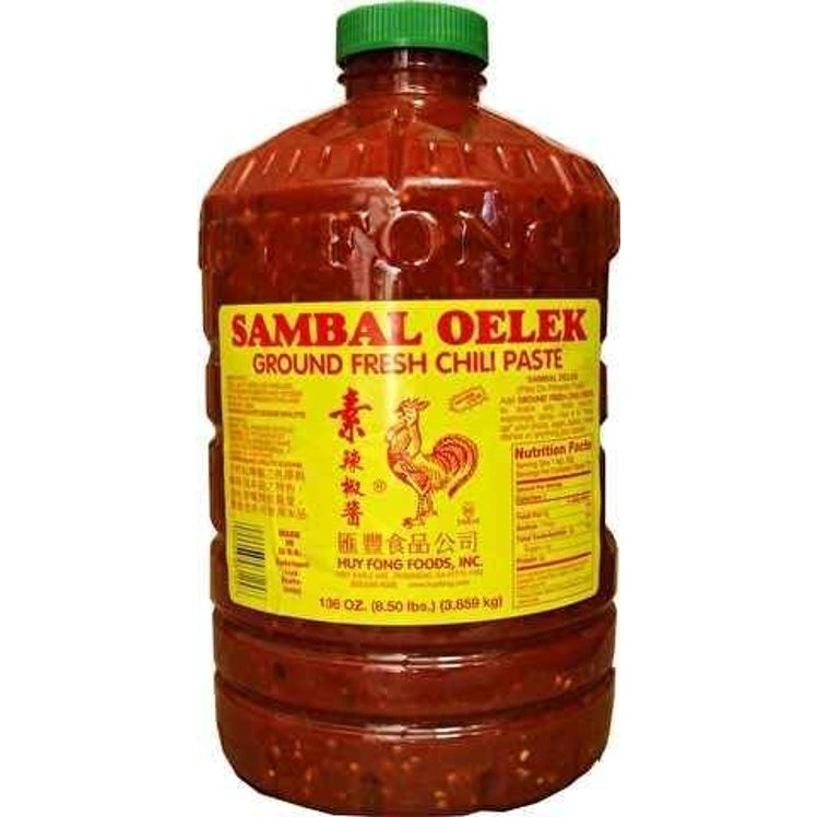 HUY FONG FOODS SAMBAL OELEK CHILI SAUCE 136 OUNCES PLASTIC BOTTLE