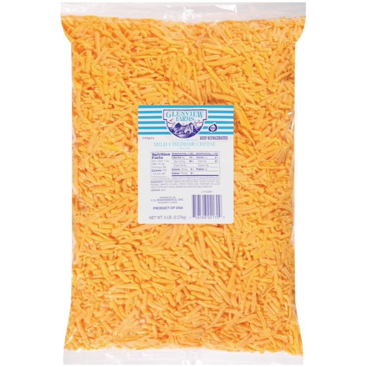GLENVIEW FARMS MILD CHEDDAR CHEESE SHREDDED FANCY