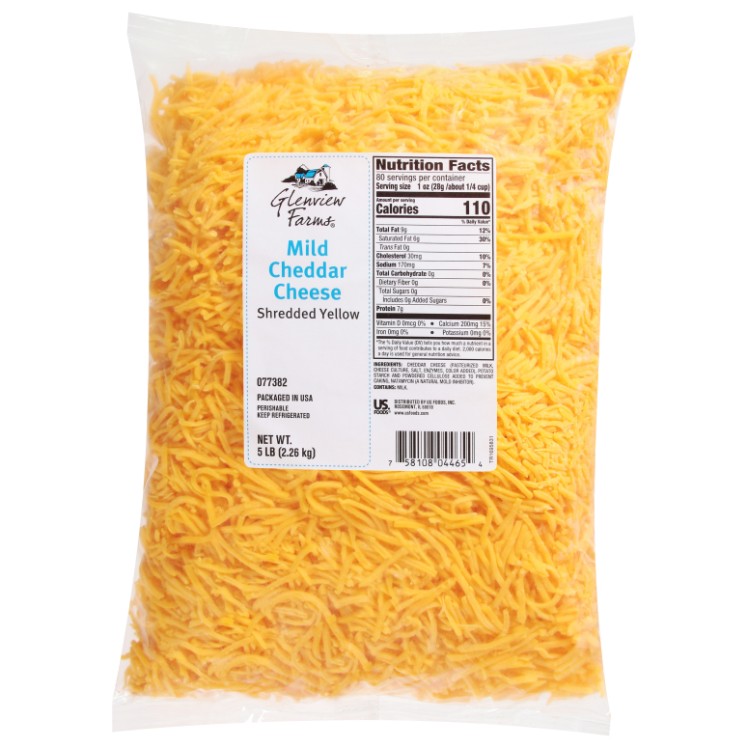 GLENVIEW FARMS MILD CHEDDAR CHEESE SHREDDED