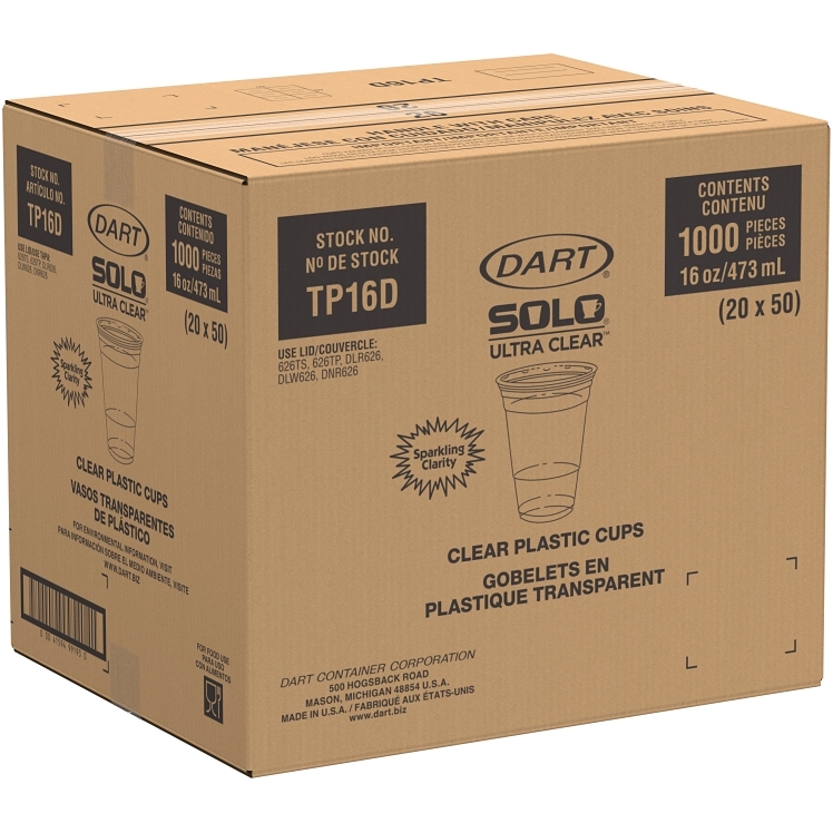 DART DART COLD CUP PLASTIC CLEAR 16 OZ TP16