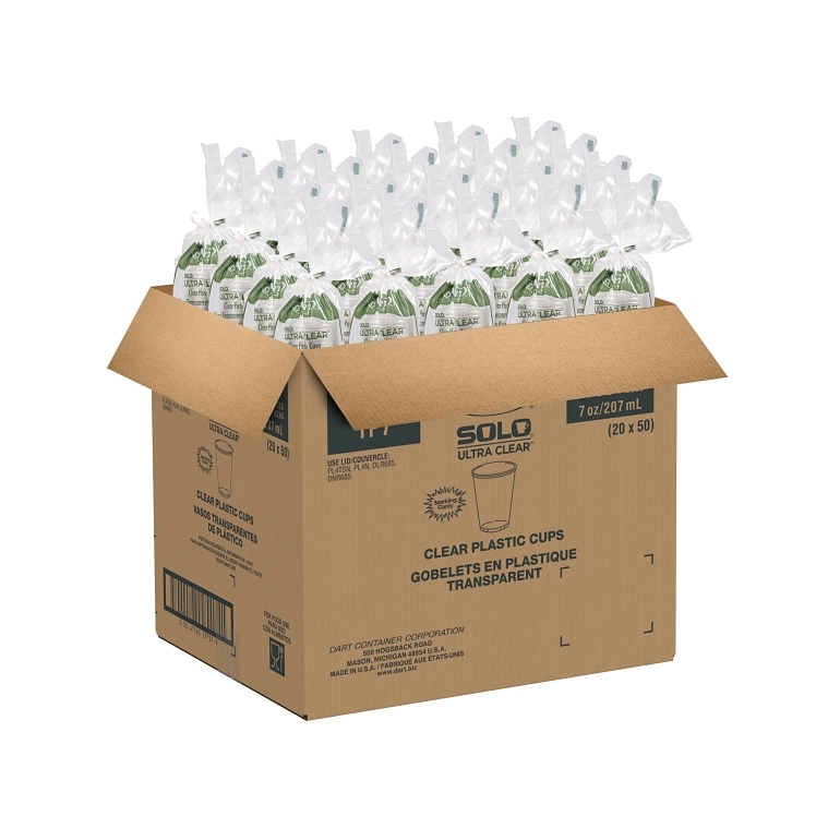 DART 7 OZ CLEAR PLASTIC COLD CUPS