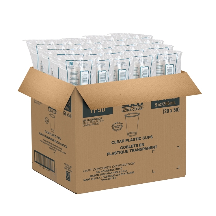 DART 9 OUNCE CLEAR PLASTIC COLD CUP