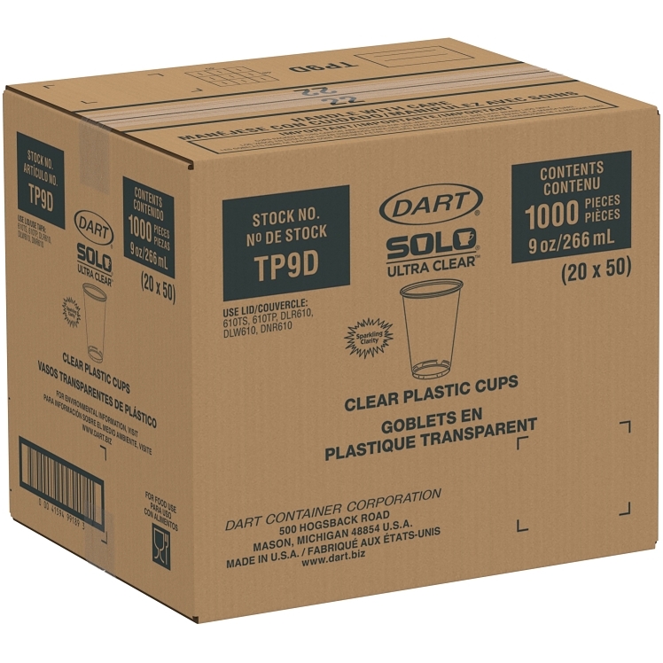 DART 9 OUNCE CLEAR PLASTIC COLD CUP
