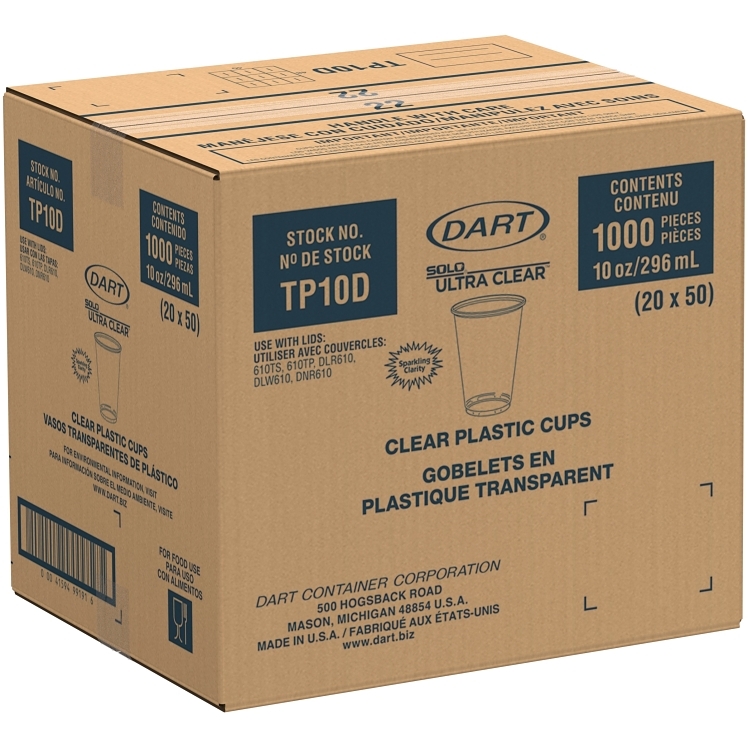 SOLO DART 10 OZ ULTRA CLEAR PLASTIC COLD CUP