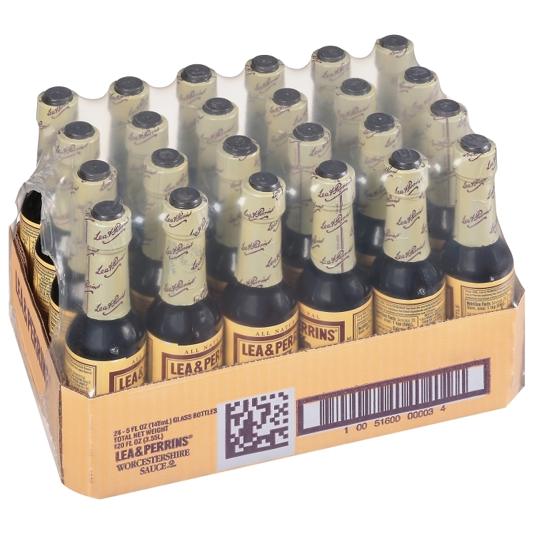 LEA & PERRINS WORCESTERSHIRE SAUCE GLASS BOTTLE