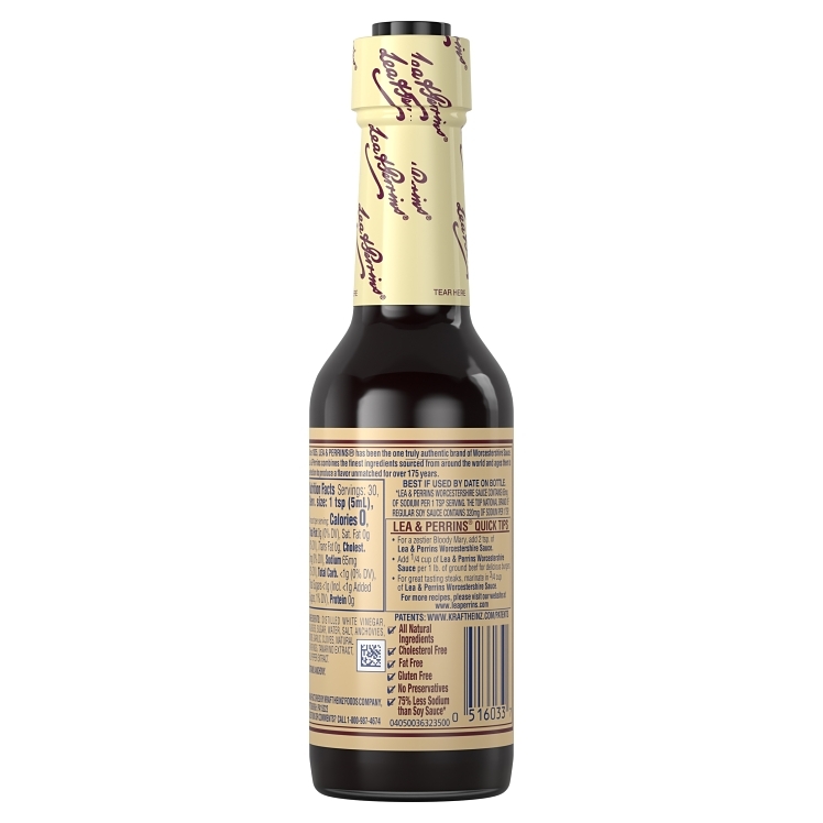 LEA & PERRINS WORCESTERSHIRE SAUCE GLASS BOTTLE