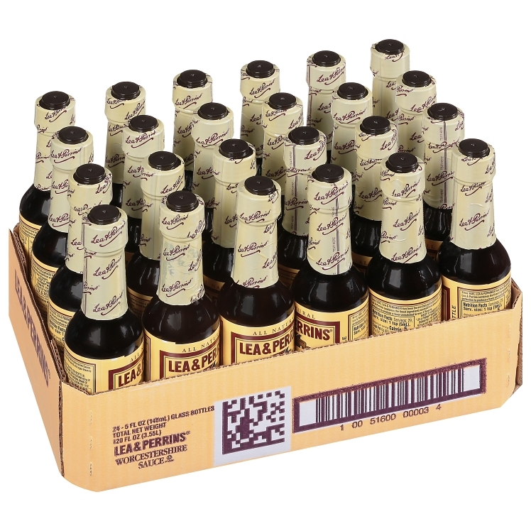 LEA & PERRINS WORCESTERSHIRE SAUCE GLASS BOTTLE