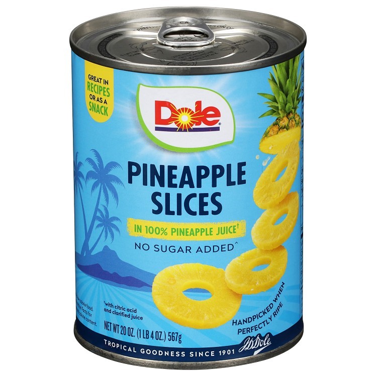 DOLE PACKAGED DOLE PINEAPPLE SLICES IN JUICE