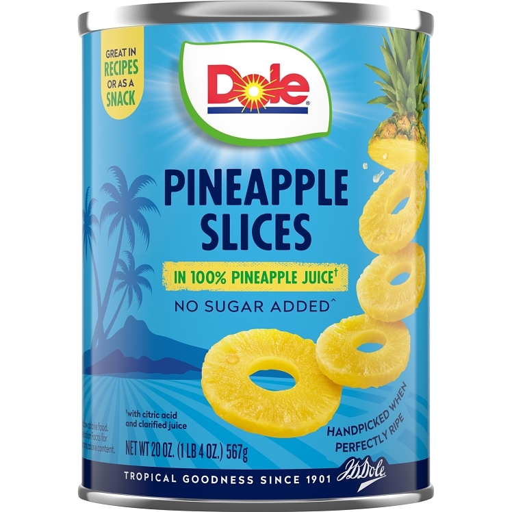 DOLE PACKAGED DOLE PINEAPPLE SLICES IN JUICE