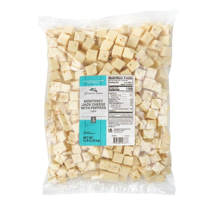 GLENVIEW FARMS CHEESE PEPPER JACK CUBE 0.75 PROCESSED