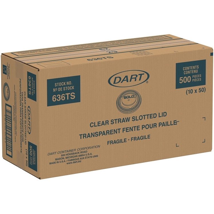 DART DART STRAW SLOT LID PLASTIC 636TR FOR 32 OZ CUPS