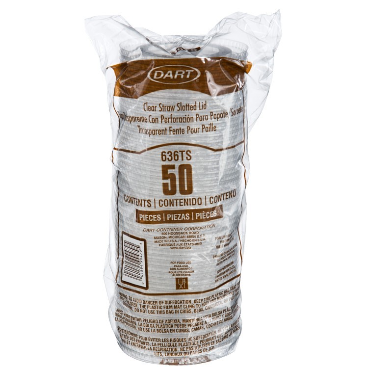 DART DART STRAW SLOT LID PLASTIC 636TR FOR 32 OZ CUPS