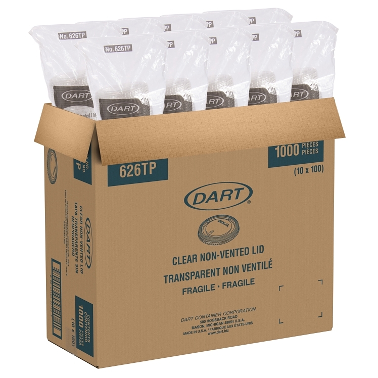 DART ULTRA CLEAR LID NO SLOT 16/24 OZ 626TP
