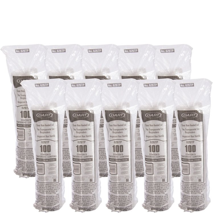 DART ULTRA CLEAR LID NO SLOT 16/24 OZ 626TP