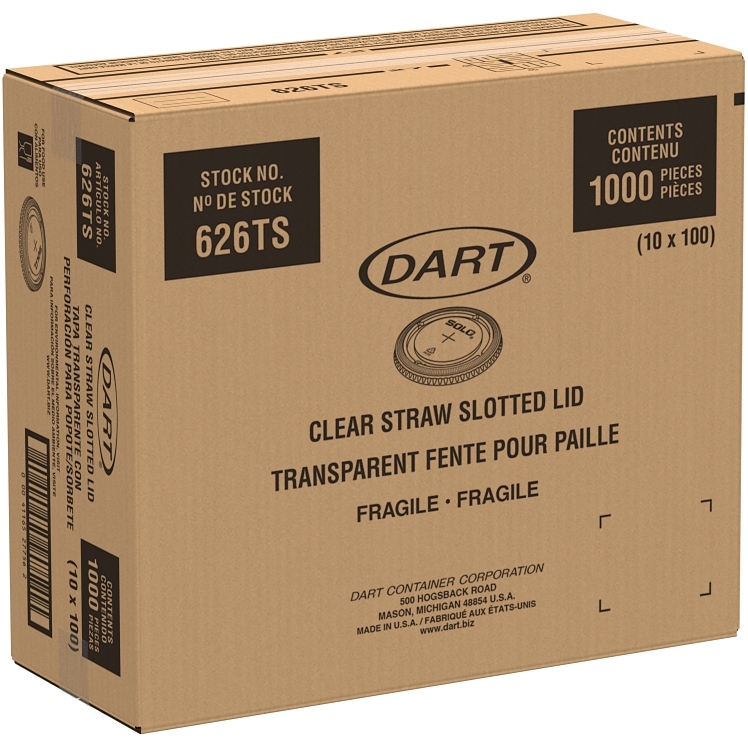 DART DART LID STRAW SLOT PLASTIC 626TS FOR 16 & 24 OZ